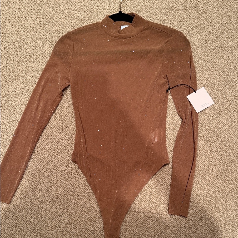 Superdown Sparkling Tan Bodysuit